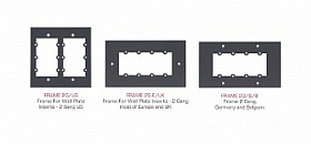 Рамка Kramer FRAME-2G/EUK(G), типоразмер EUK 2G (для четырех модулей-вставок), цвет серый