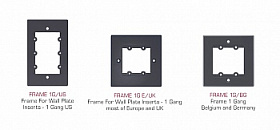 Рамка Kramer FRAME-1G/EUK(G), типоразмер EUK 1G (для двух модулей-вставок), цвет серый