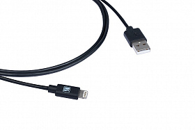 Кабель USB для синхронизации и зарядки устройств Apple Kramer C-UA/LTN/BK-6, цвет черный, 1,8 м
