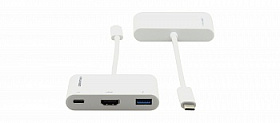 Переходник USB 3.1 Kramer ADC-U31C/M2 тип C (вилка) на HDMI, USB 3.0 или USB 3.1 Type-C (розетка) для зарядки мобильных устройств
